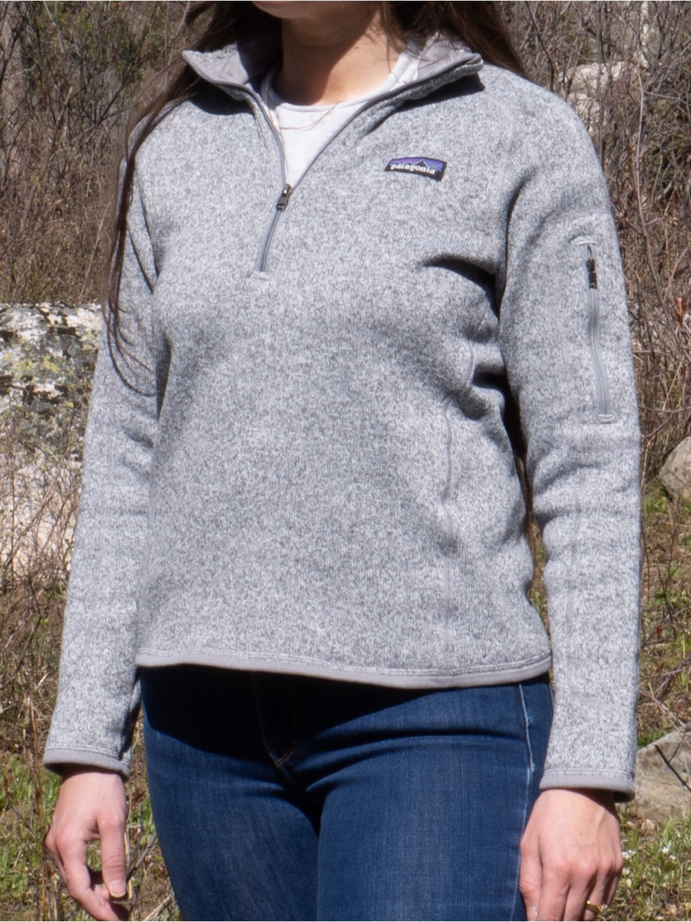 Patagonia Light Grey Half-Zip Fleece Pullover